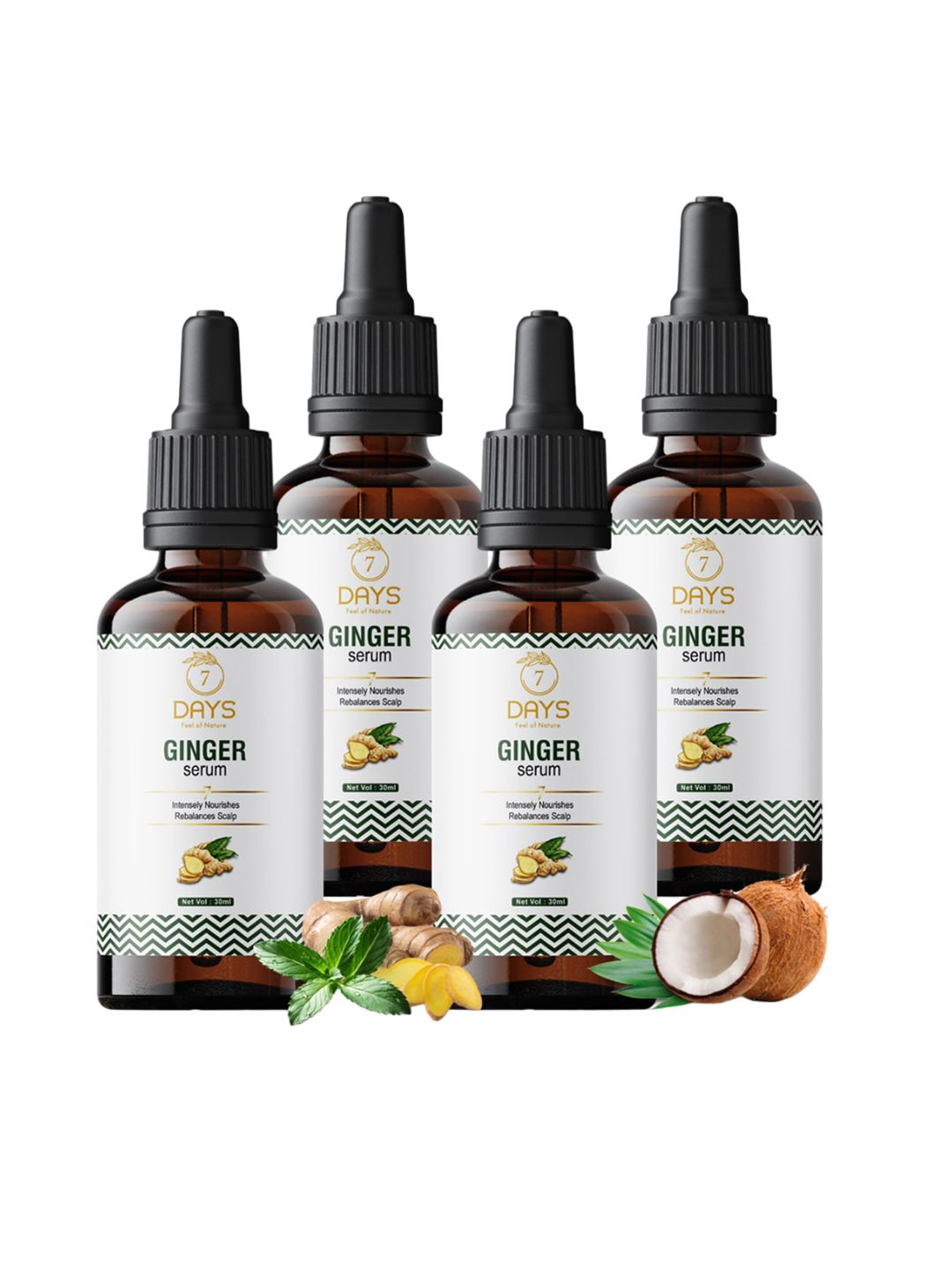 7 DAYS Set Of 4 Ginger Hair Serum-30ml Each
