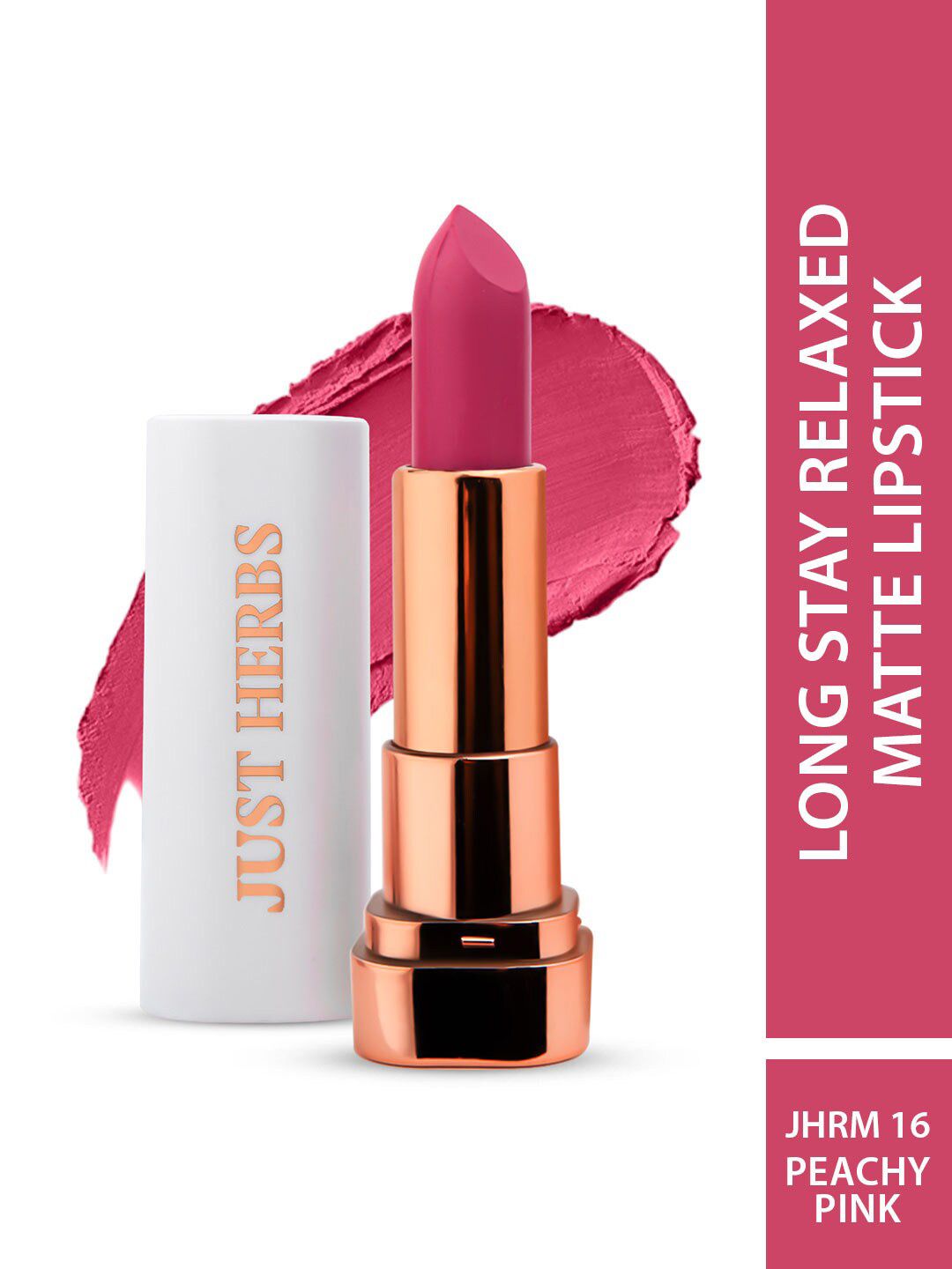 Just Herbs Long Stay Relaxed Matte Lipstick - 4.2 ml - 16 Peachy Pink