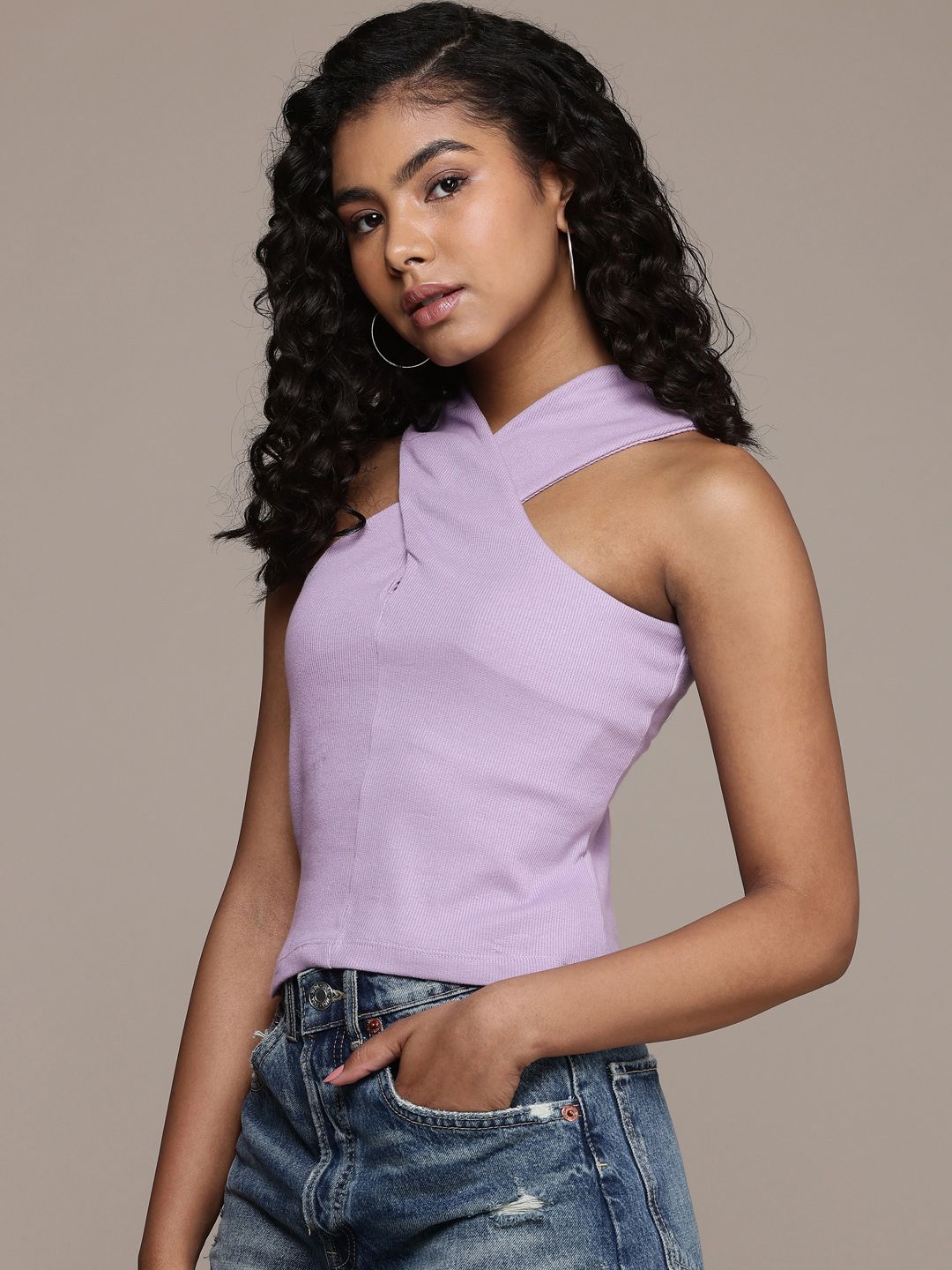 Buy The Roadster Life Co. Ribbed Criss-Cross Neck Top - Tops for