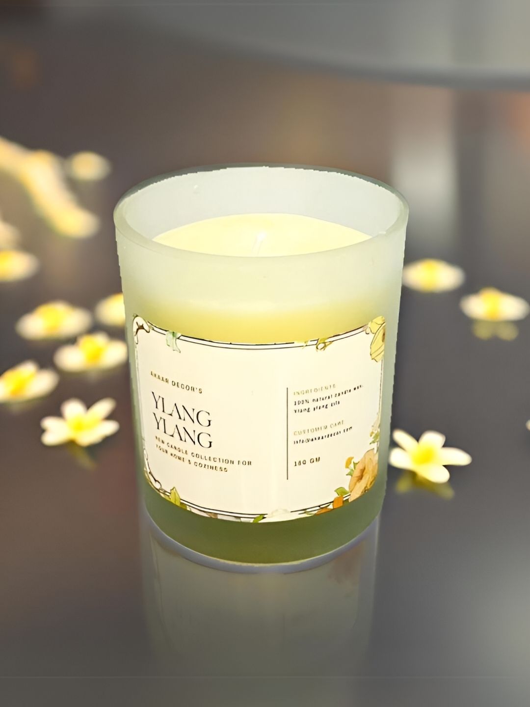 Akaar Scented 1 Wick Ylang-Ylang Solid Geometric Regular Jar Candles