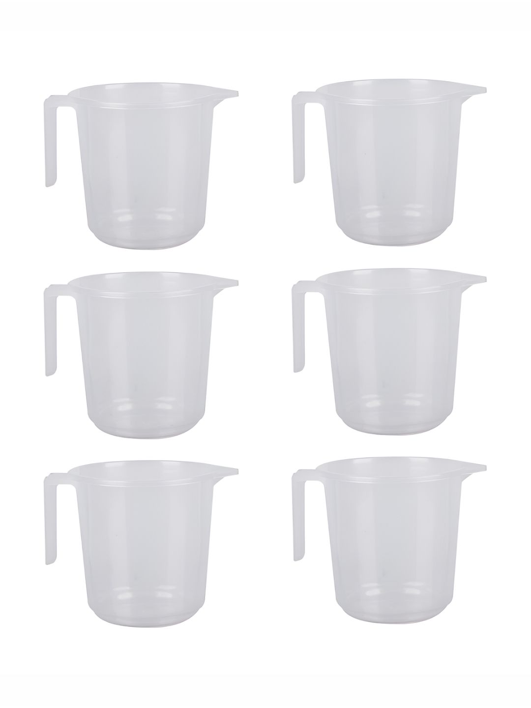 Kuber Industries Transparent 6  Pieces Abstract Bathroom Mugs 1.5 L