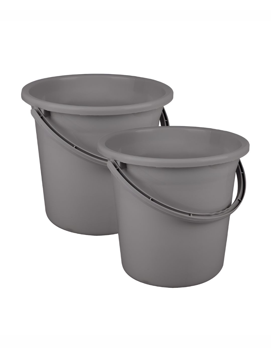 Kuber Industries Grey 2 Pieces Bathroom Buckets 18 L Each