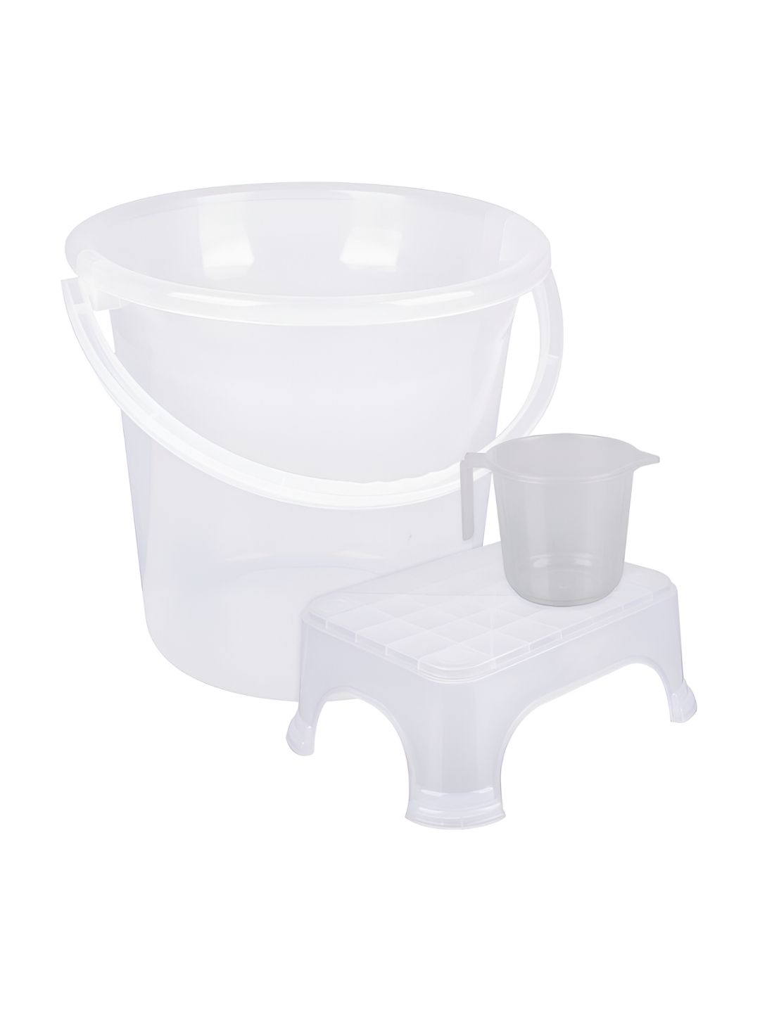 Kuber Industries Transparent 3 Pieces Abstract Bath Accessories Set