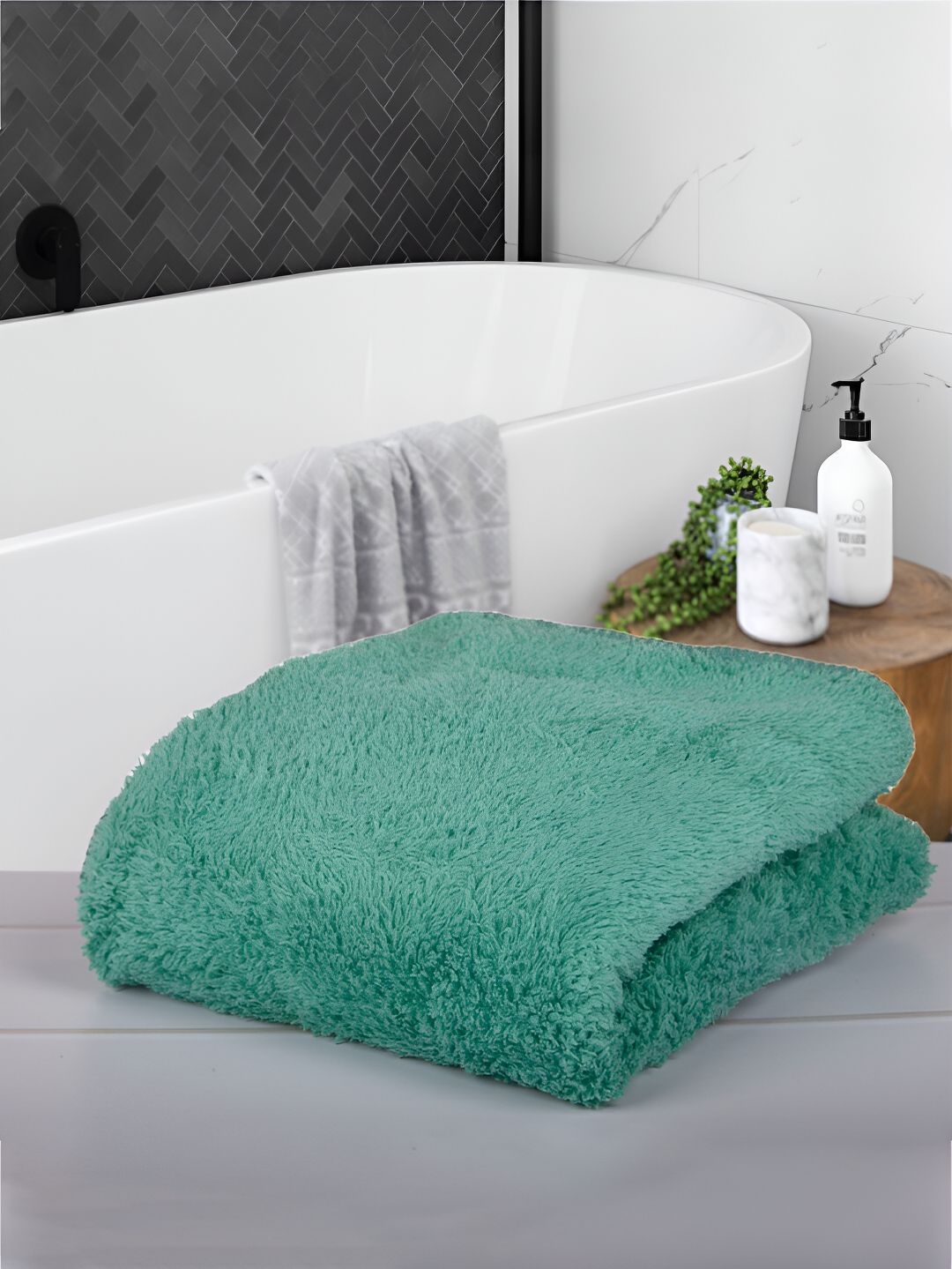 Kuber Industries Green 3 Pieces 350 GSM Bath Towels