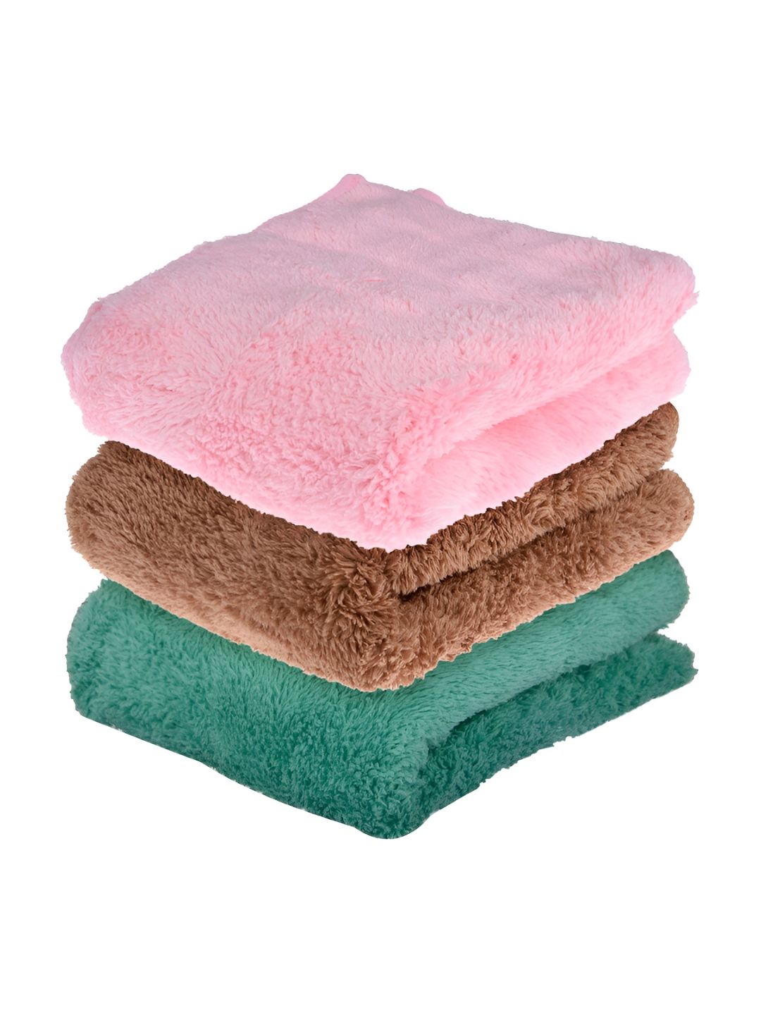 Kuber Industries 3 Pieces Pink & Brown 350 GSM Bath Towels