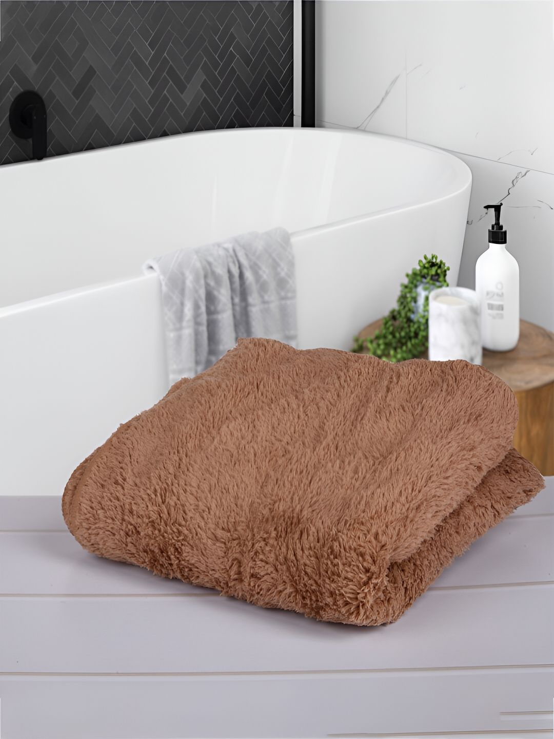 Kuber Industries Pink & Brown 3 Pieces 350 GSM Bath Towels