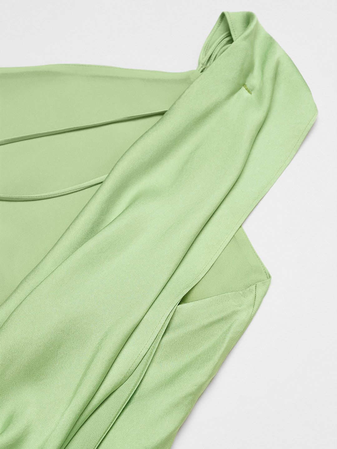 One Shoulder Satin Finish Sheath Maxi Dress