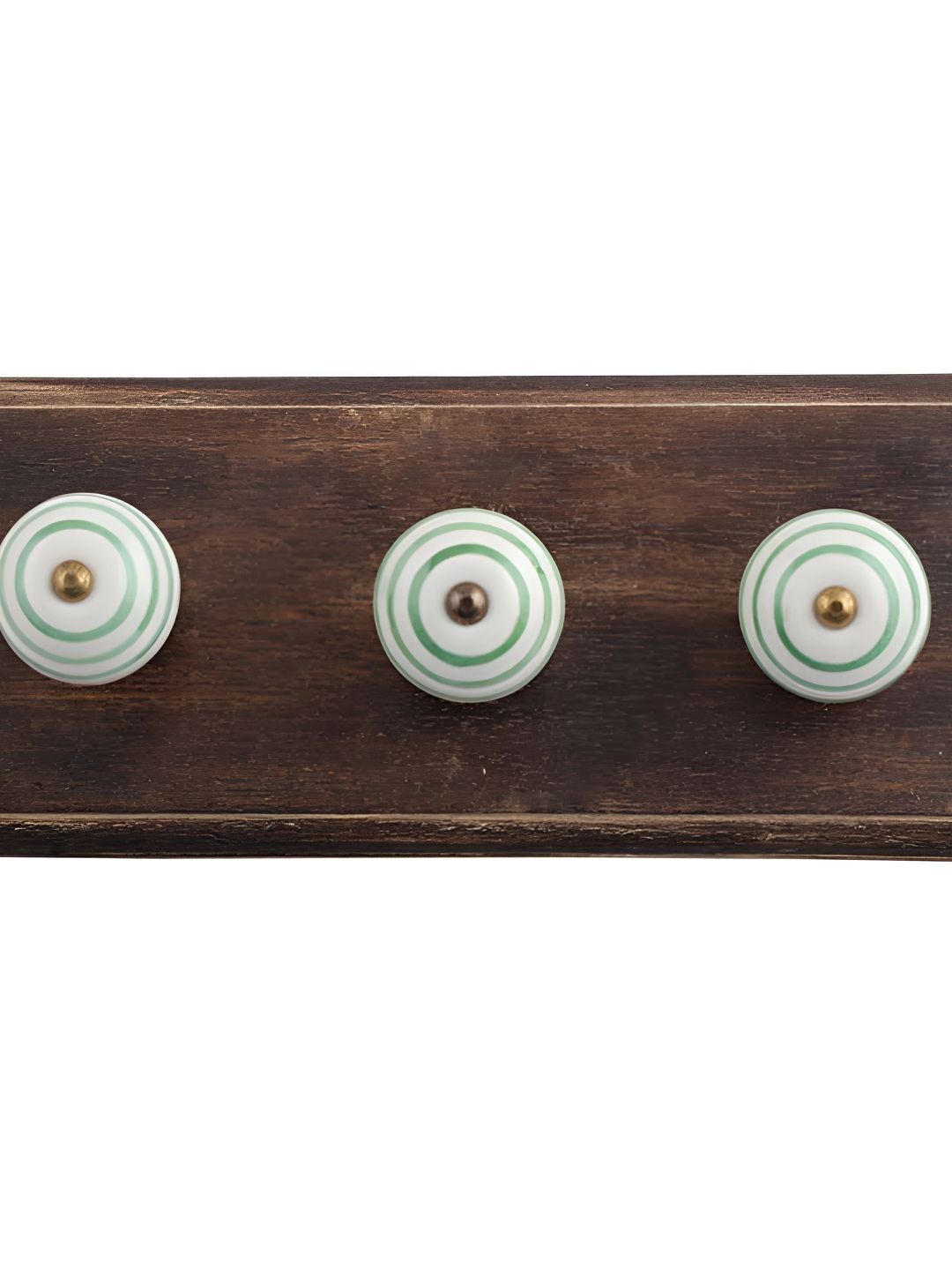 Indianshelf Brown & White Striped Melon Rectangle Shape Wooden Wall Hook