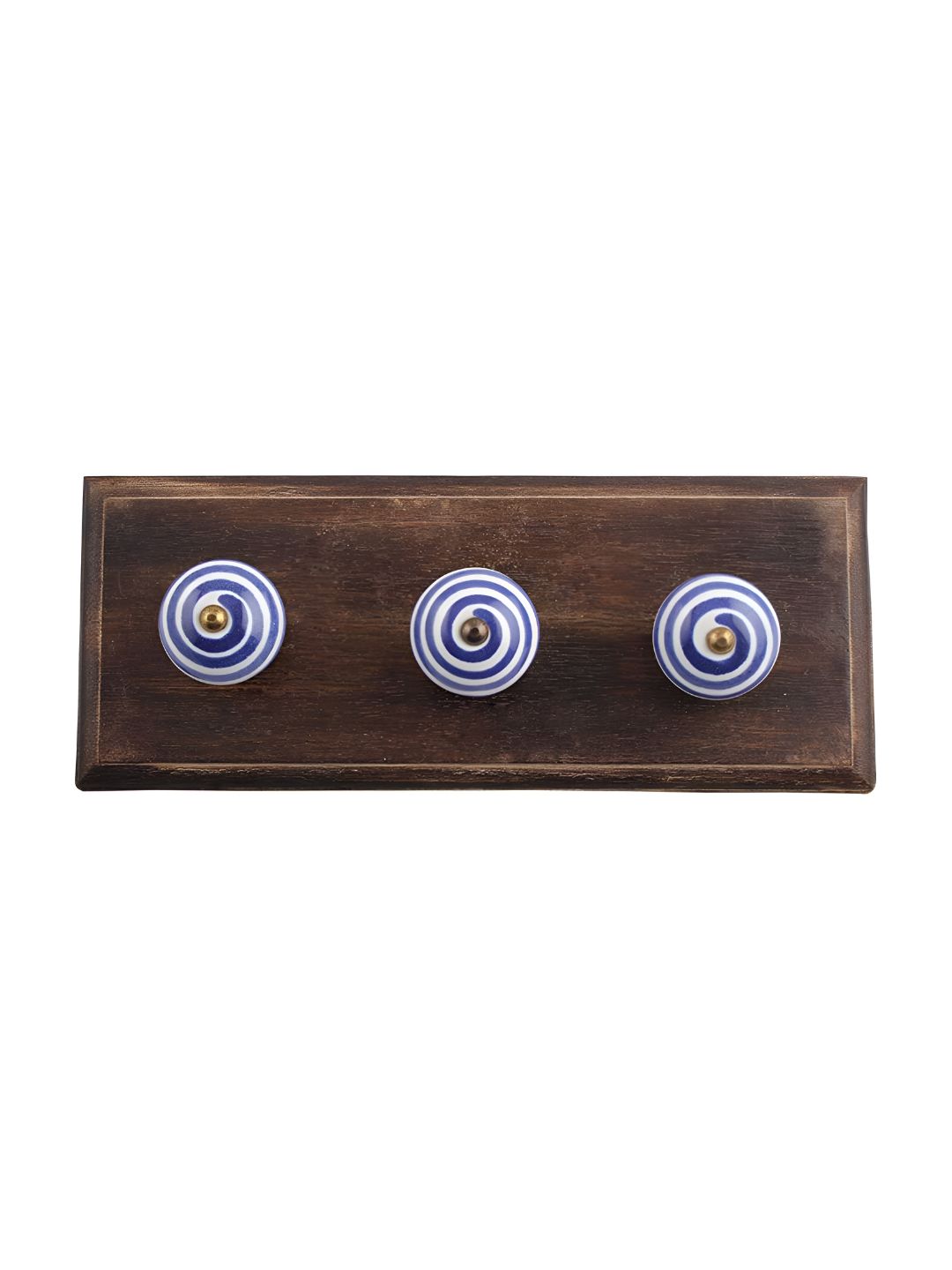 Indianshelf Blue & Brown Striped Wall Key Holder