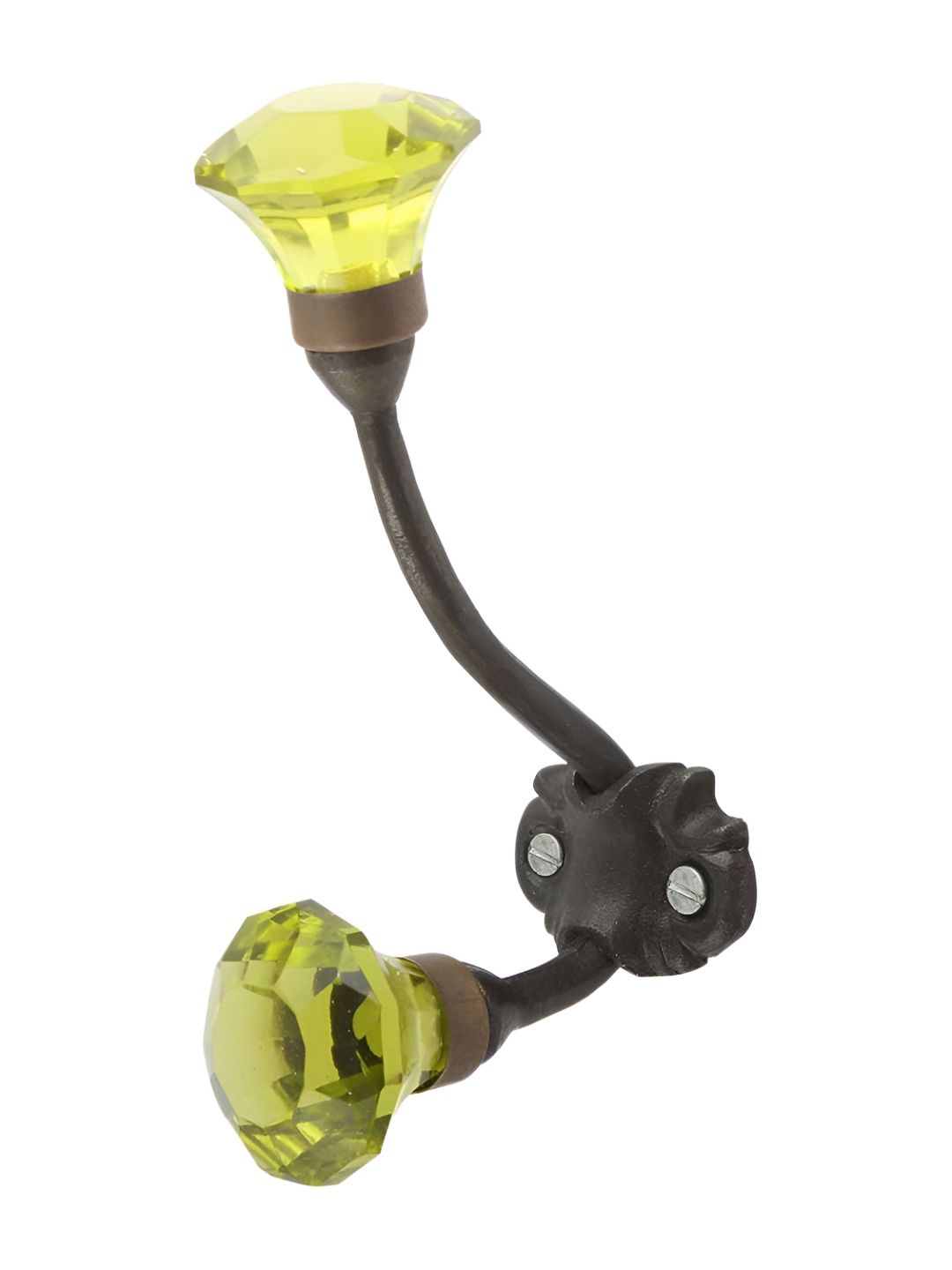 Indianshelf Green & Black J Shape Glass Diamond Wall Hook