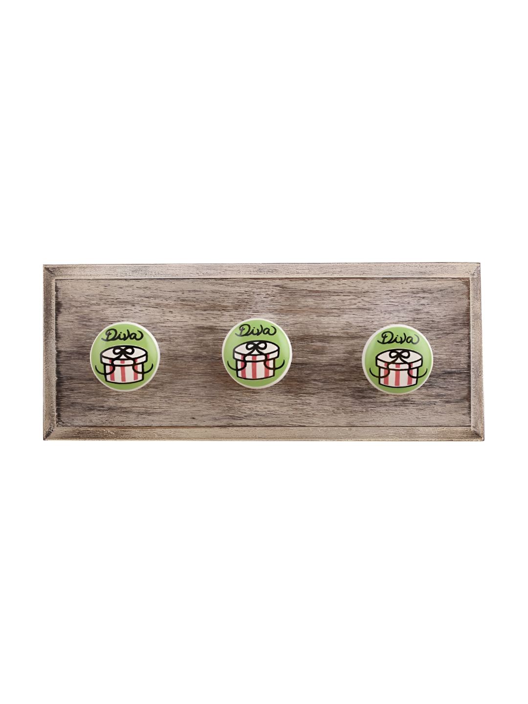 Indianshelf Green & Brown Diva Printed Wall Key Holder