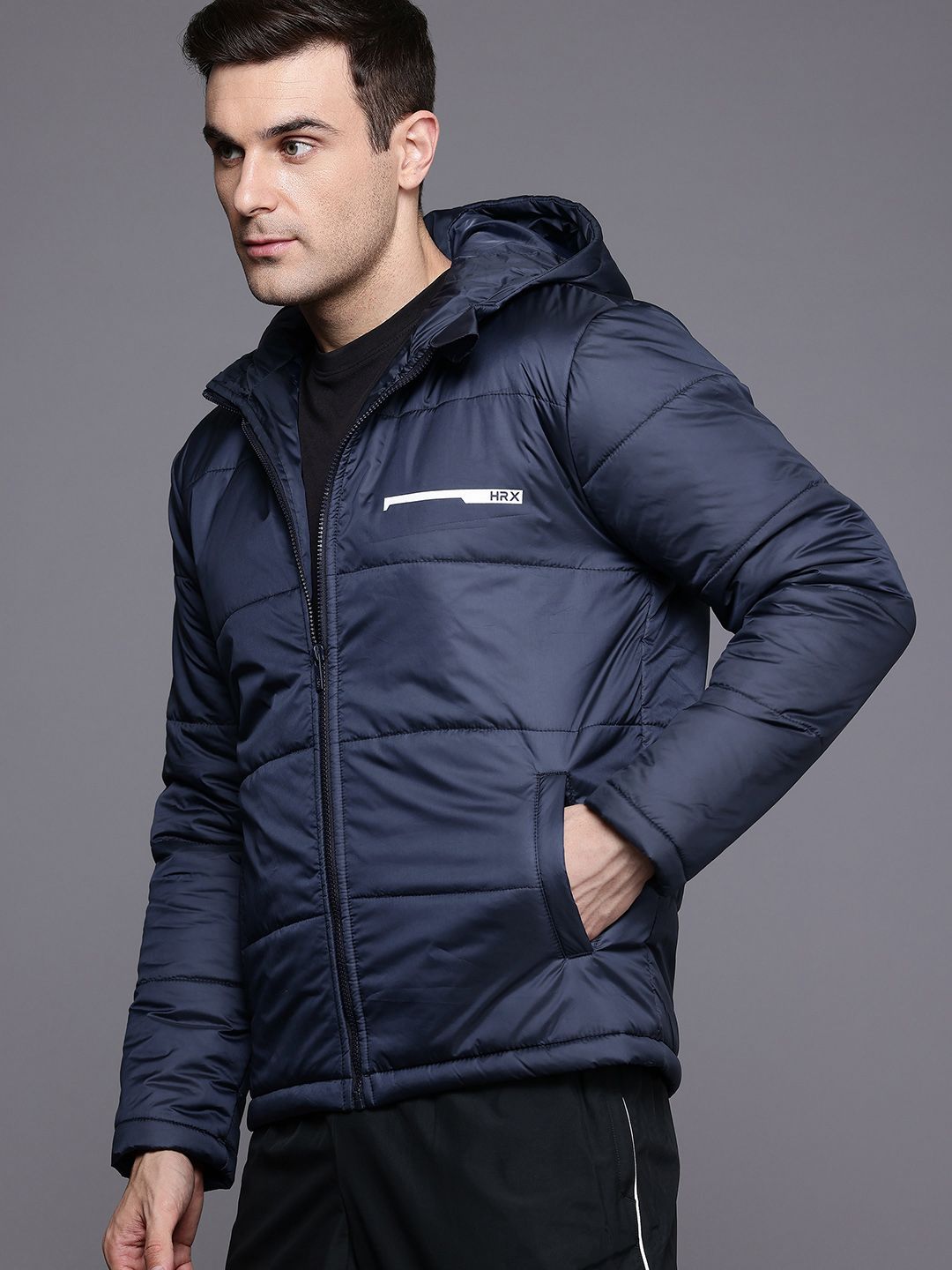 メンズウェア BRIEFING HYBRID PADDED JACKET NAVY Buy HRX by Hrithik Roshan Men Lifestyle Padded Jacket - Jackets