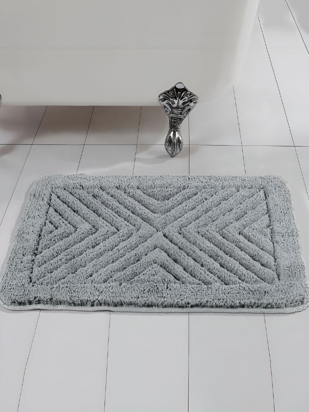 Saral Home Grey 1000 GSM Microfiber Bath Rugs