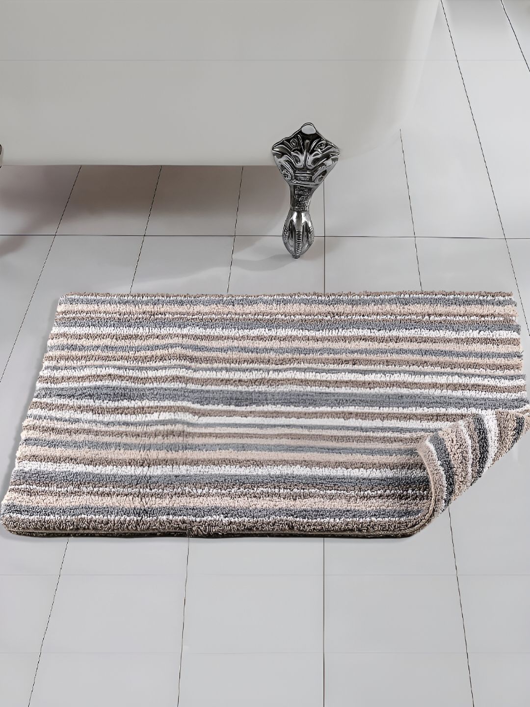 Saral Home Beige 1600 GSM Cotton Bath Rugs