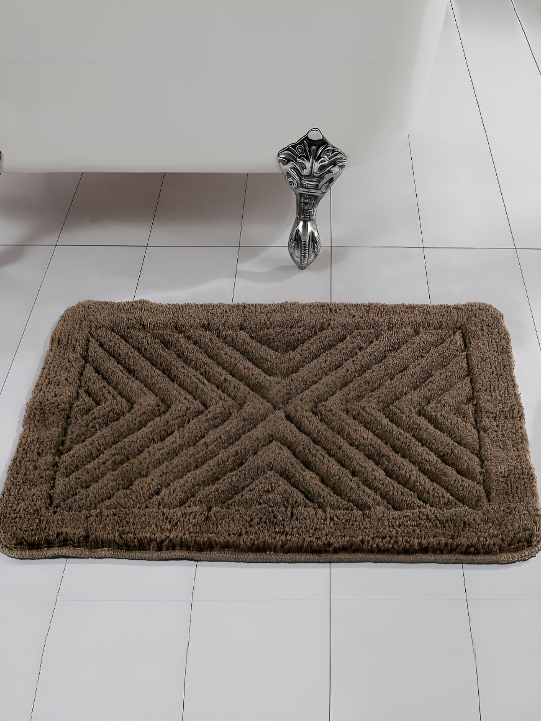 Saral Home Brown 1000 GSM Microfiber Bath Rugs