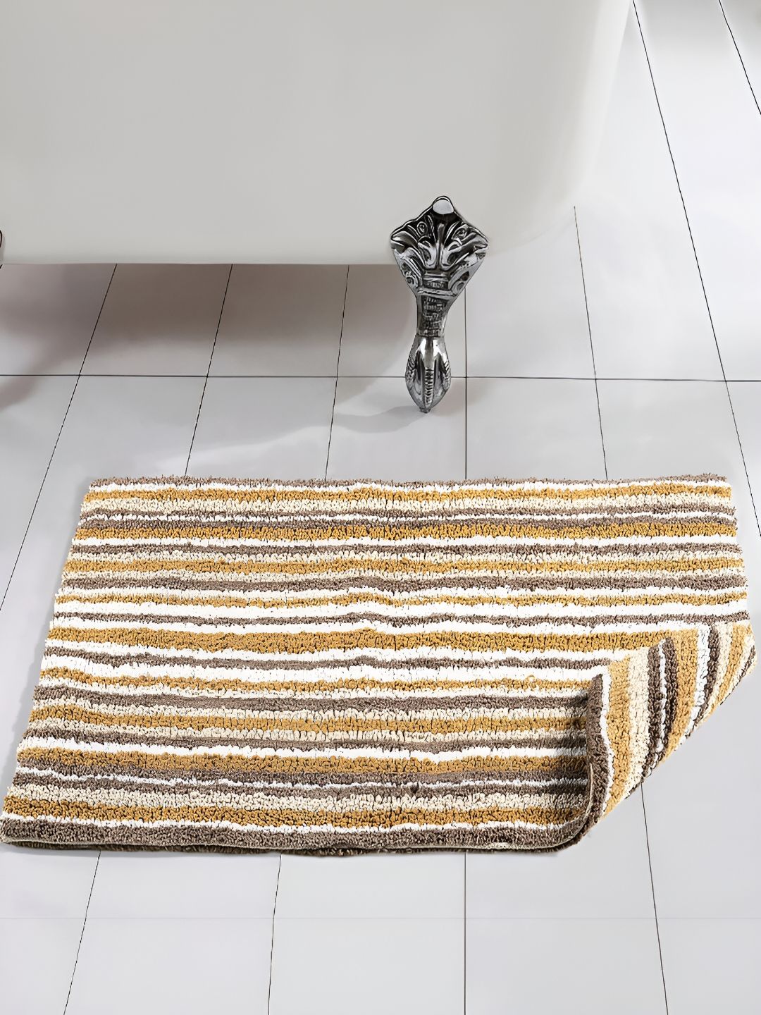 Saral Home Yellow 1600 GSM Cotton Bath Rugs