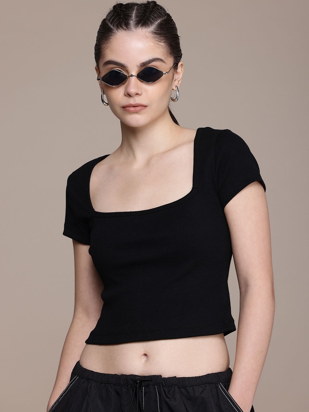 ちぃ　sheller 　rib knit cropped tops 01bd8d85-eddf-4c4c-9df0-