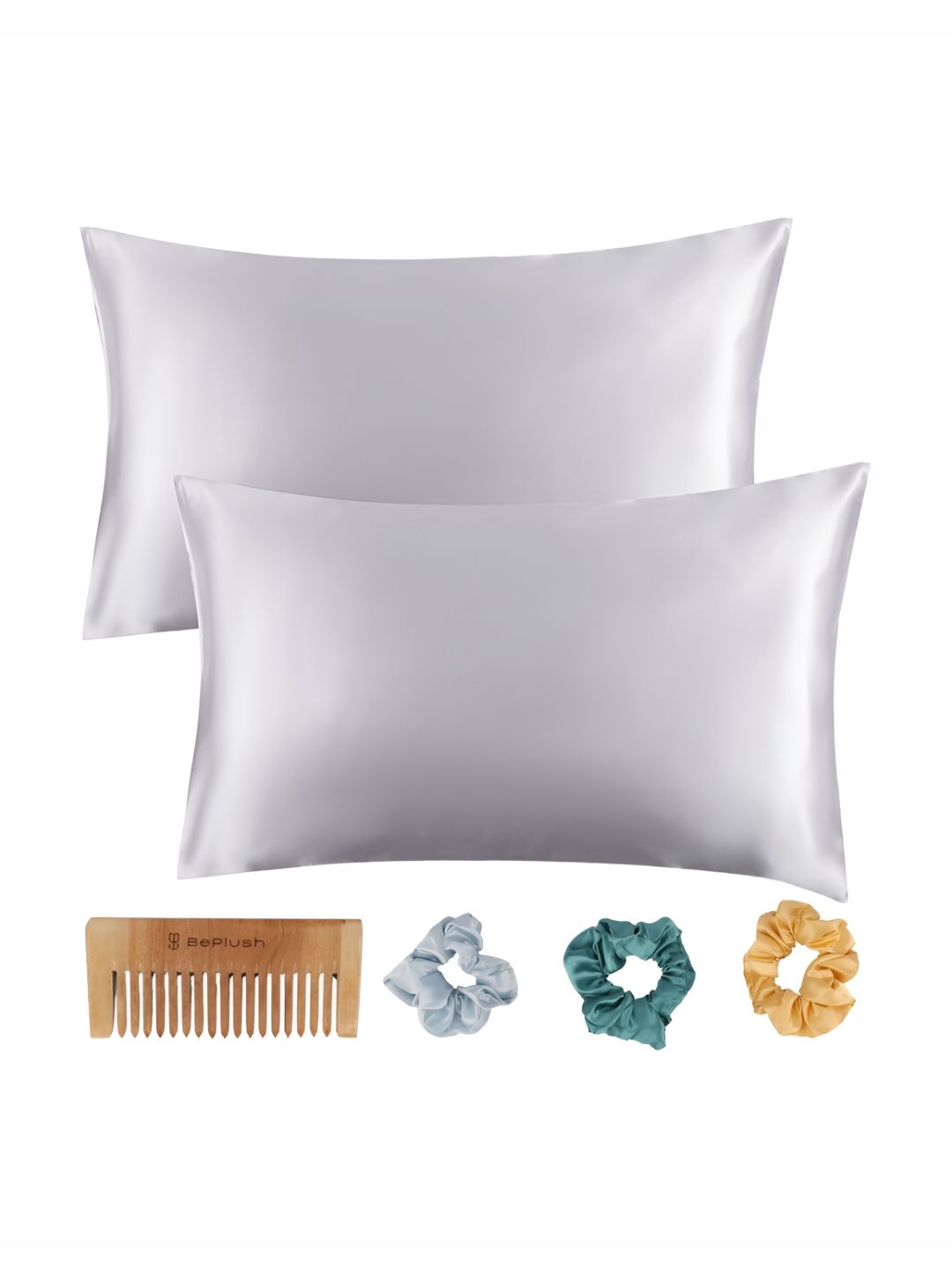 BePlush Blue 2 Pieces Pillow Cover With Scrunches Home Gift Set
