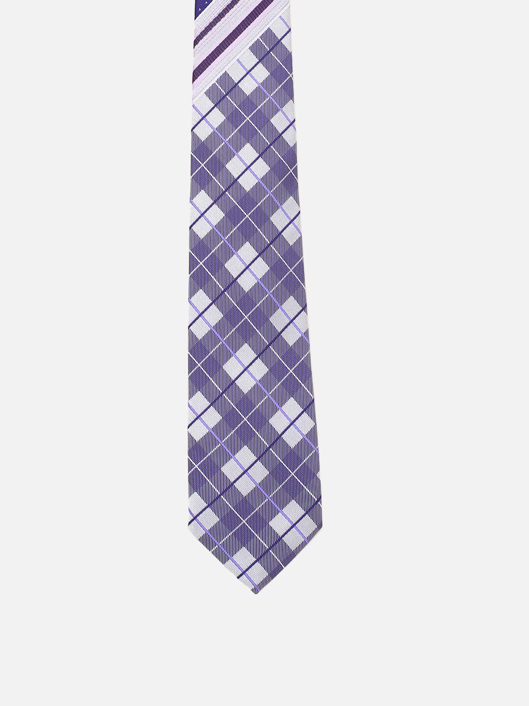 Peter England Men Checked Skinny Tie
