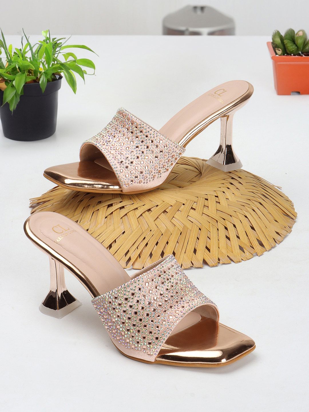 Carlton London Women Embellished Ethnic Block Sandals