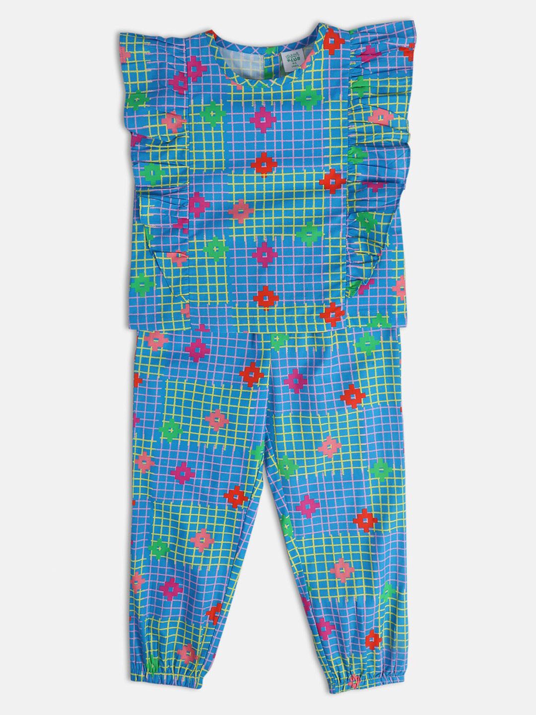 MINI KLUB Girls Printed Top With Pyjamas