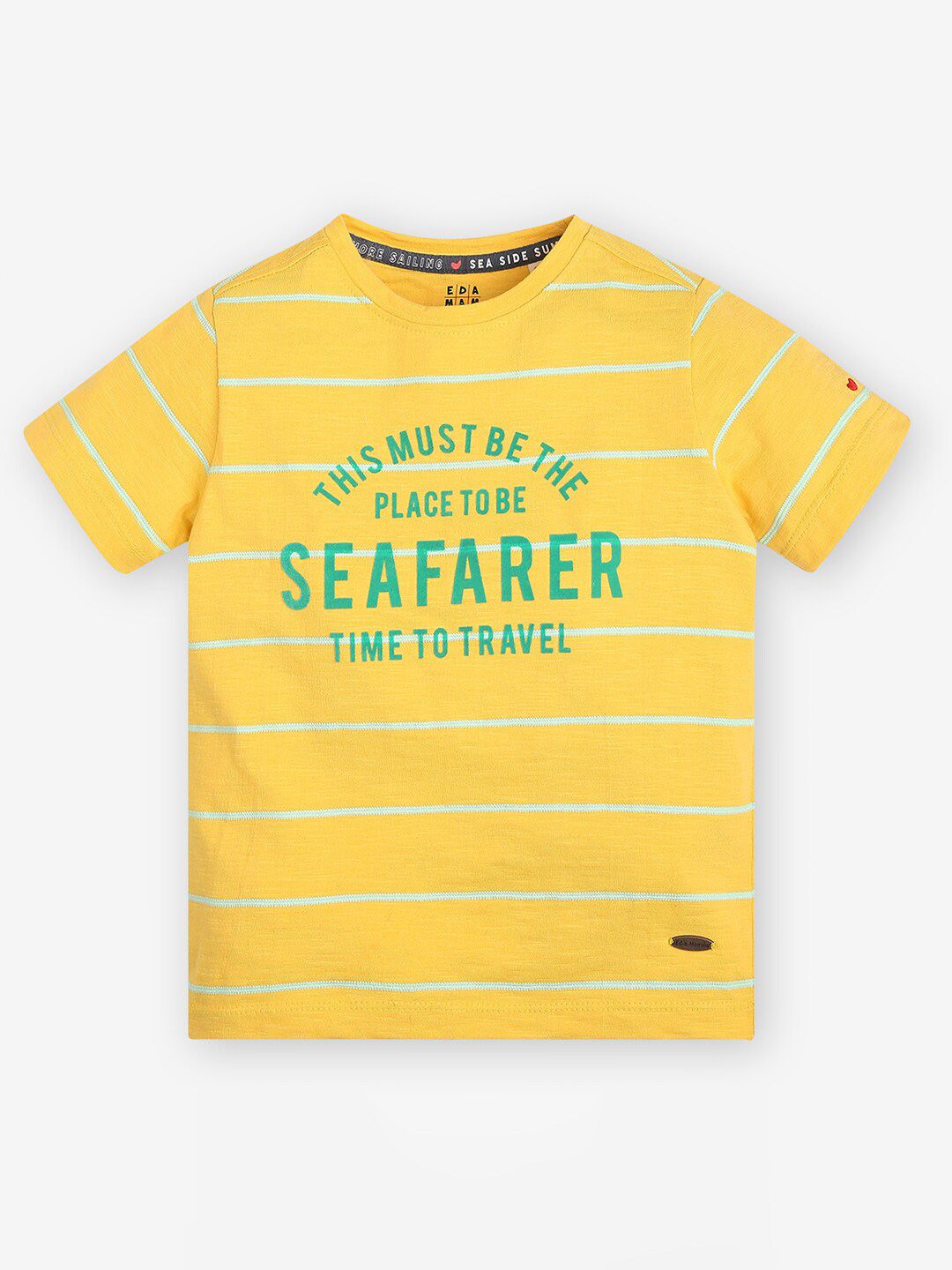 Ed-a-Mamma Boys Striped Bio Finish Applique T-shirt