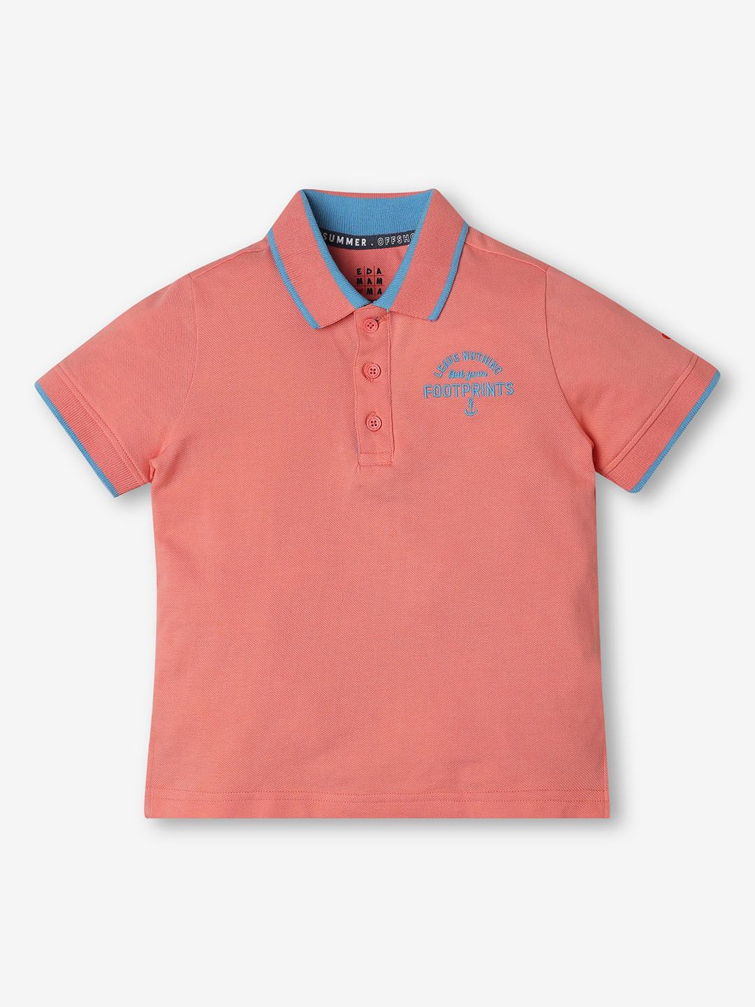 Ed-a-Mamma Boys Polo Collar Bio Finish Applique T-shirt