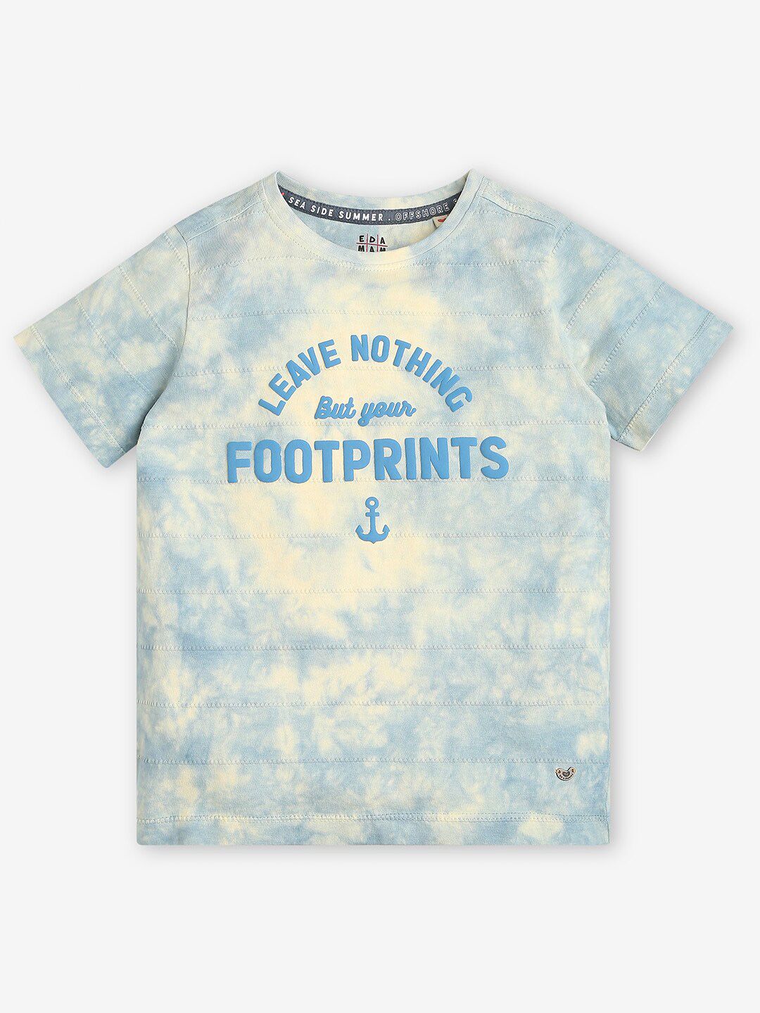 Ed-a-Mamma Boys Typography Dyed Bio Finish Applique T-shirt