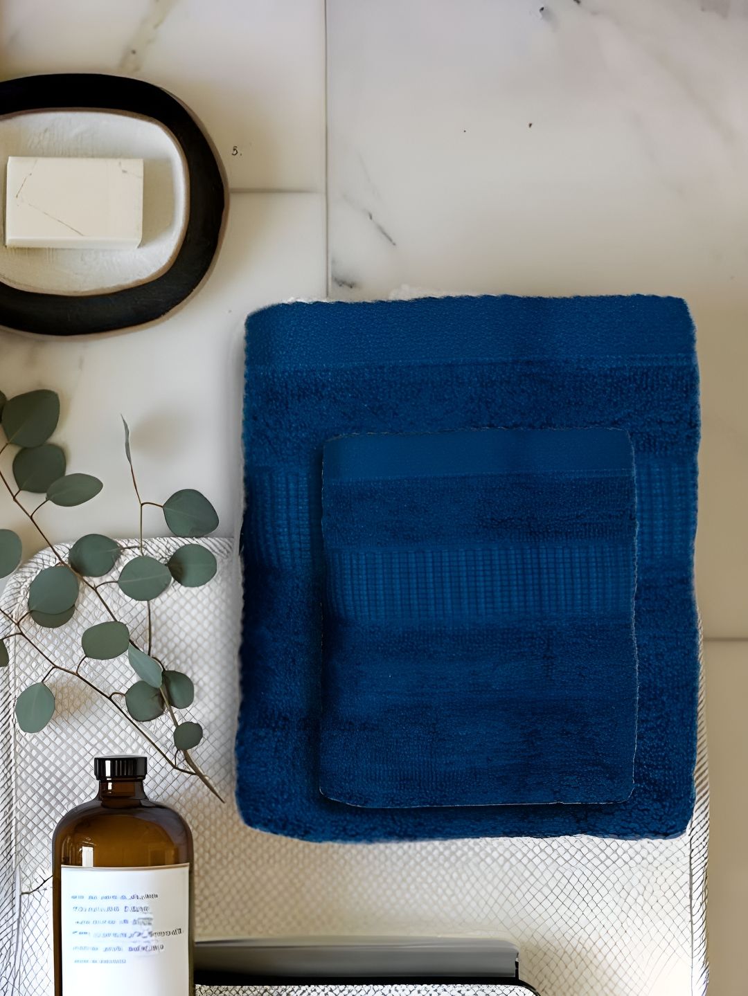 MUSH Navy Blue 2 Pieces 500 GSM Towel Set