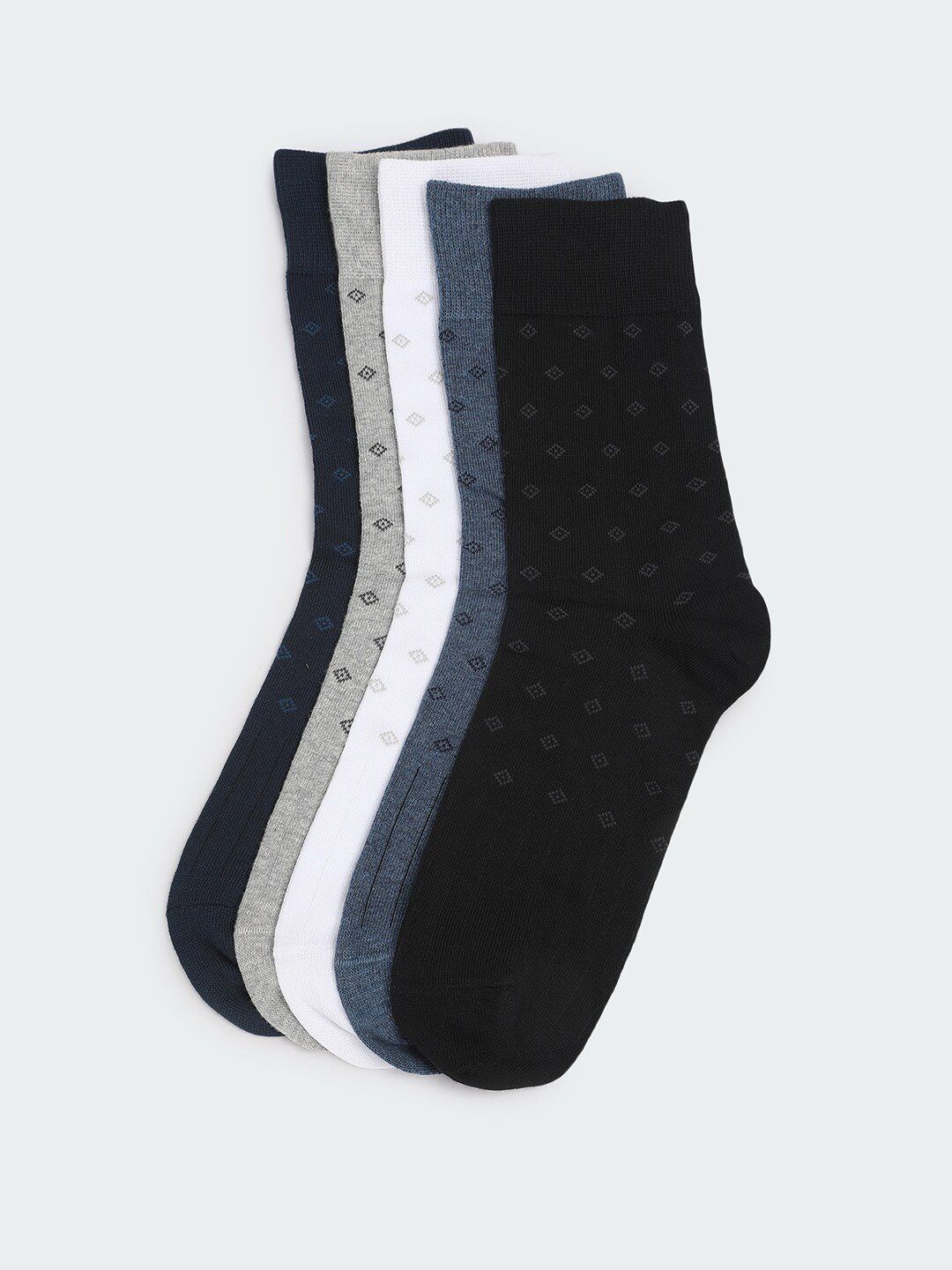 max Men Pack Of 5 Patterned Above Ankle Socks