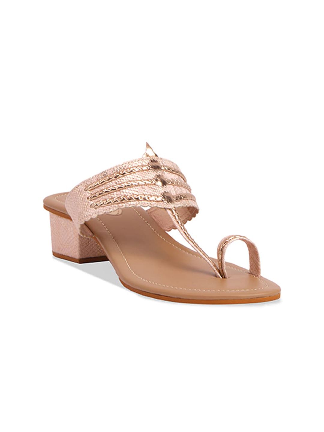 ERIDANI Women Embellished Kolhapuri Block Sandals