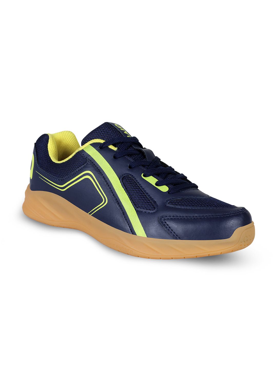 Aivin Navy Blue & Yellow Booster Court Badminton Shoes