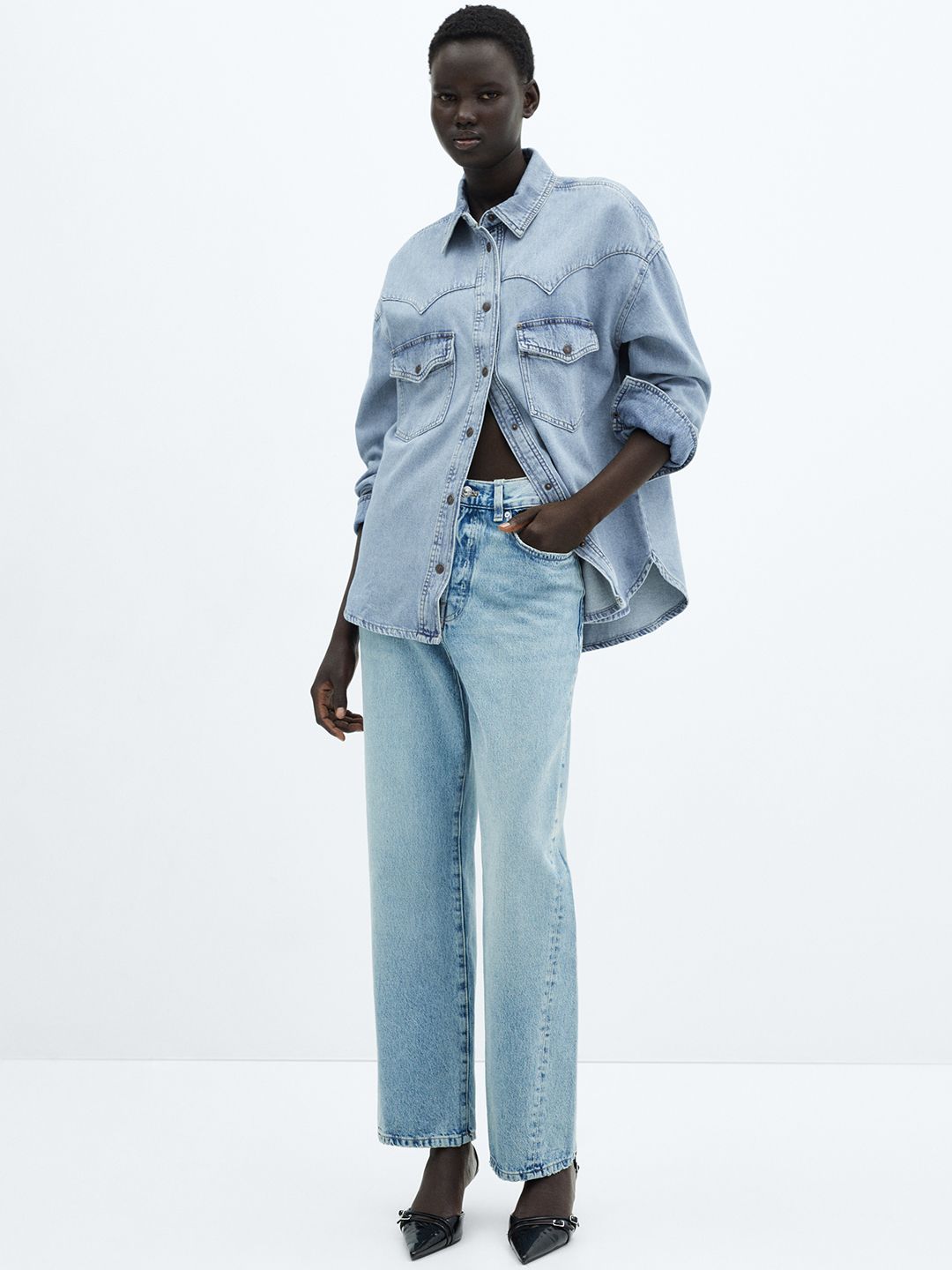 トップス studior330 OVERSIZED DENIM SHIRTS 61rqUlP1S3L._AC_UY1100_.jpg