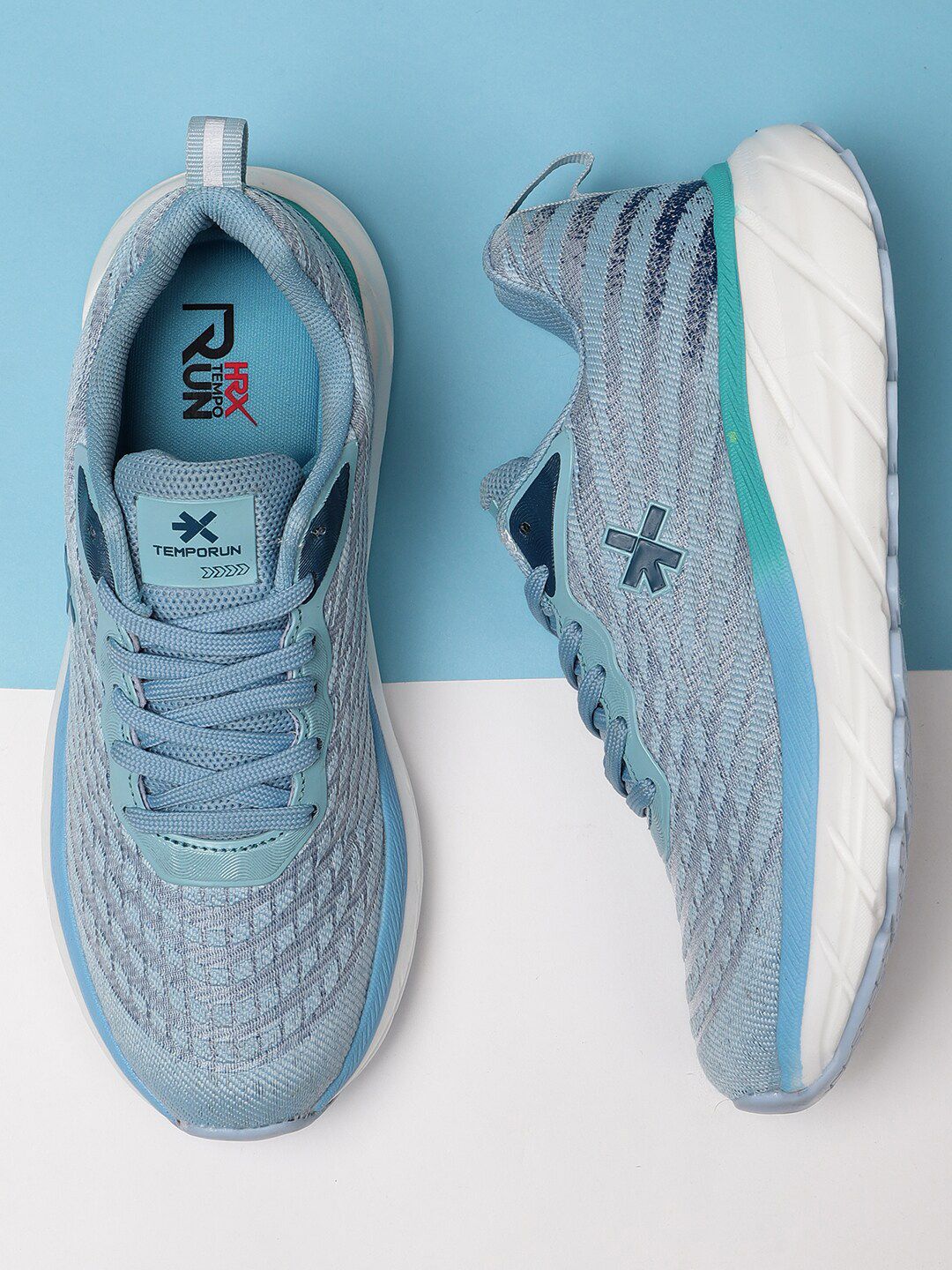 HRX by Hrithik Roshan Women Blue Textured Lace-Up Running Shoes