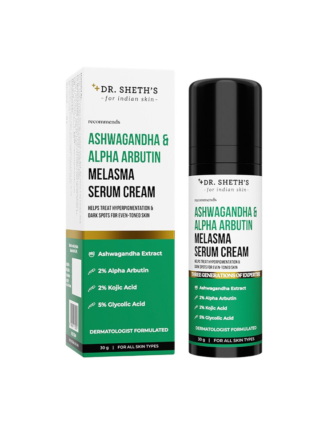 DR. SHETHS Ashwagandha & Alpha Arbutin Melasma Serum Cream - 30g