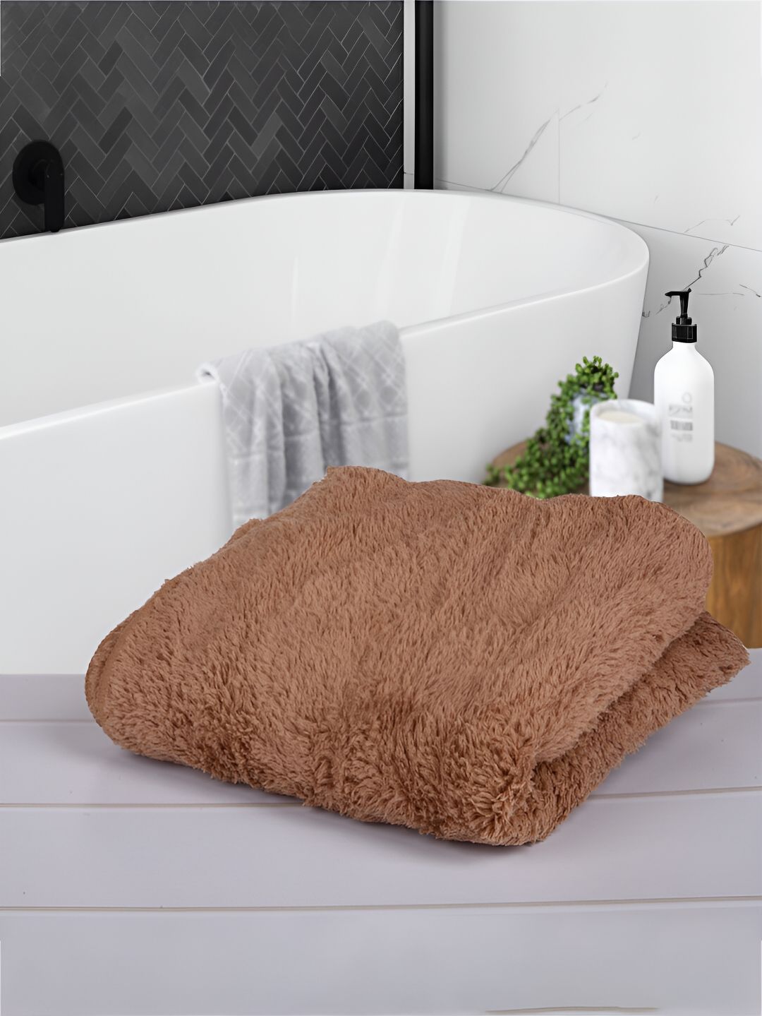 Kuber Industries Brown 3 Pieces 350GSM Bath Towel