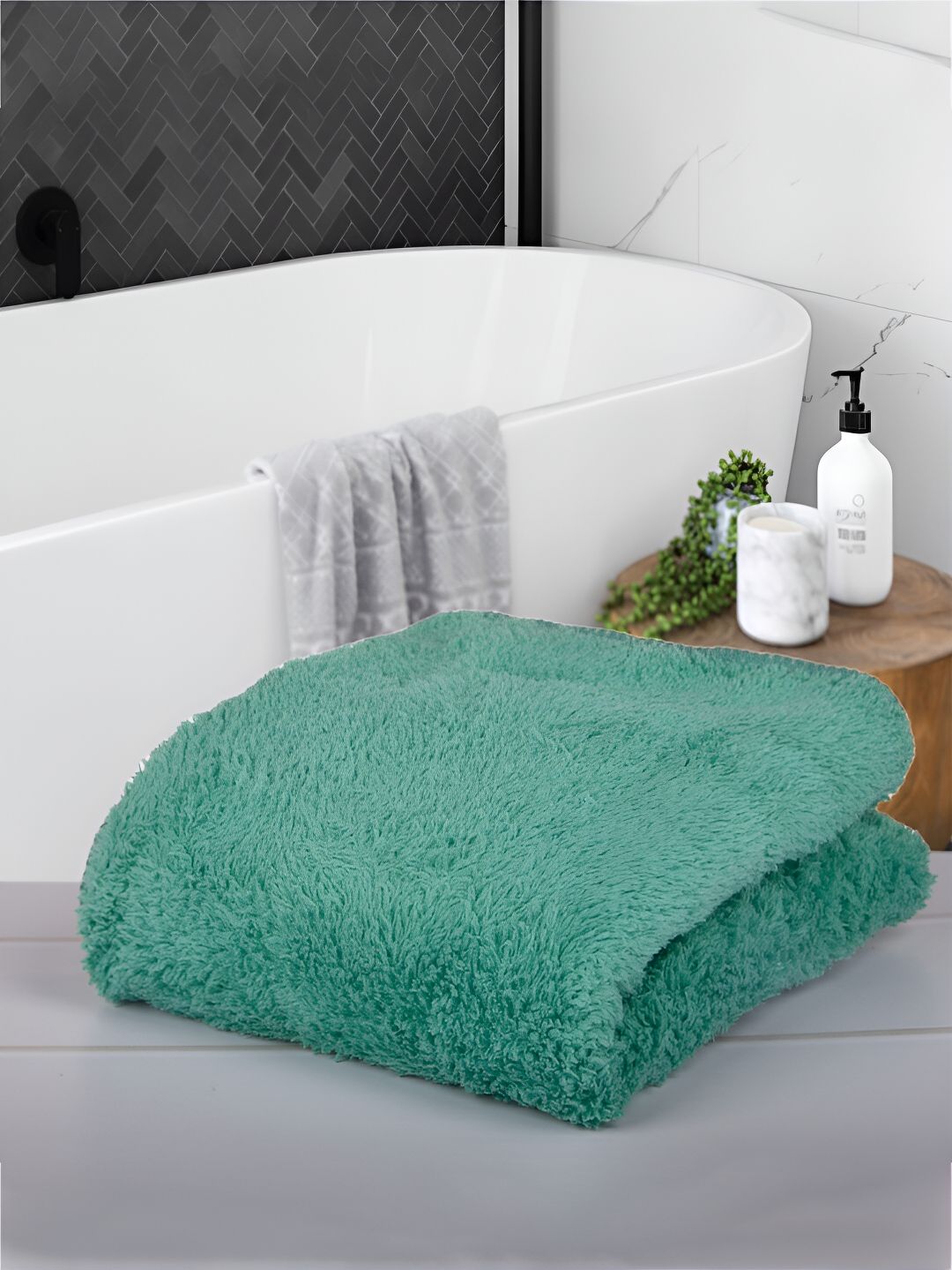 Kuber Industries Green & Brown 3 Pieces 350 GSM Bath Towels