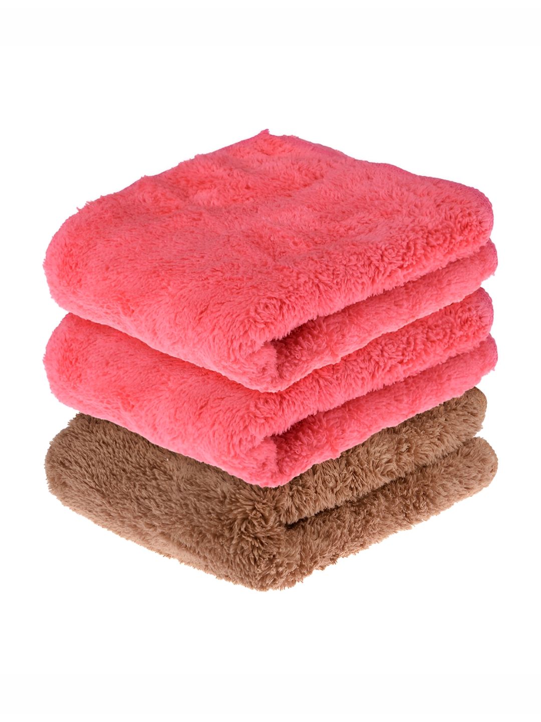 Kuber Industries Pink & Brown 3 Pieces 350 GSM Bath Towel