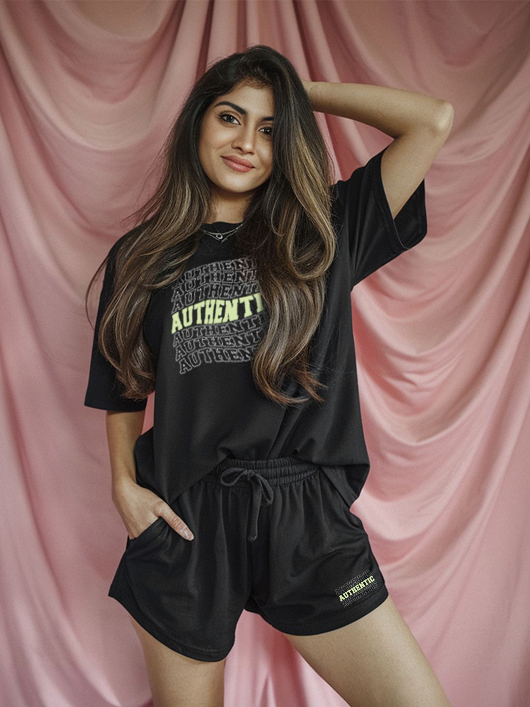 FFLIRTYGO Printed T-Shirt With Short Co-Ords