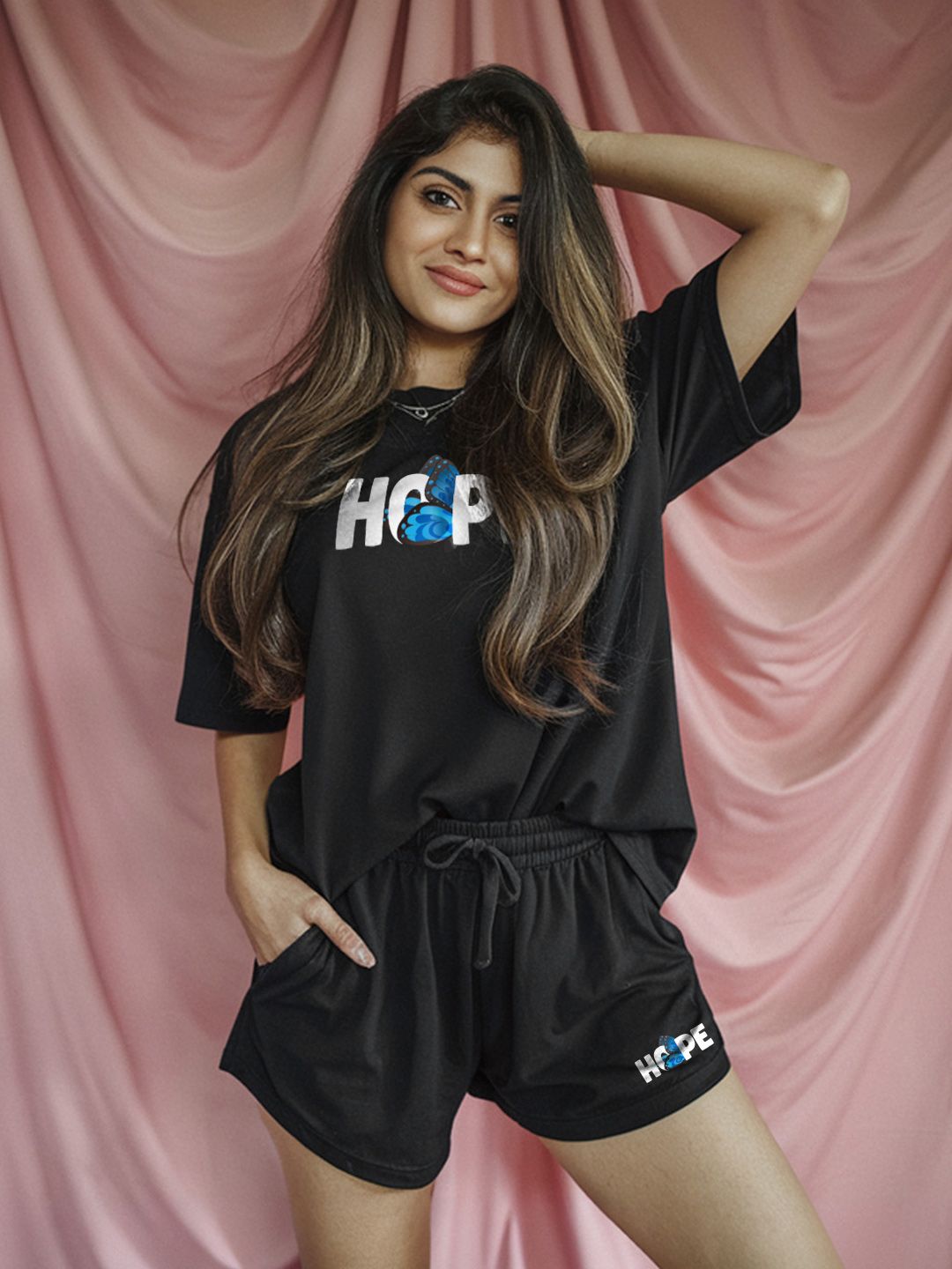 FFLIRTYGO Printed T-Shirt With Shorts Co-Ords