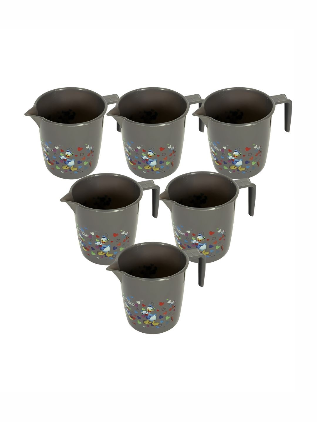 Kuber Industries Grey & Black 6 Pieces Bath Mugs 1L each
