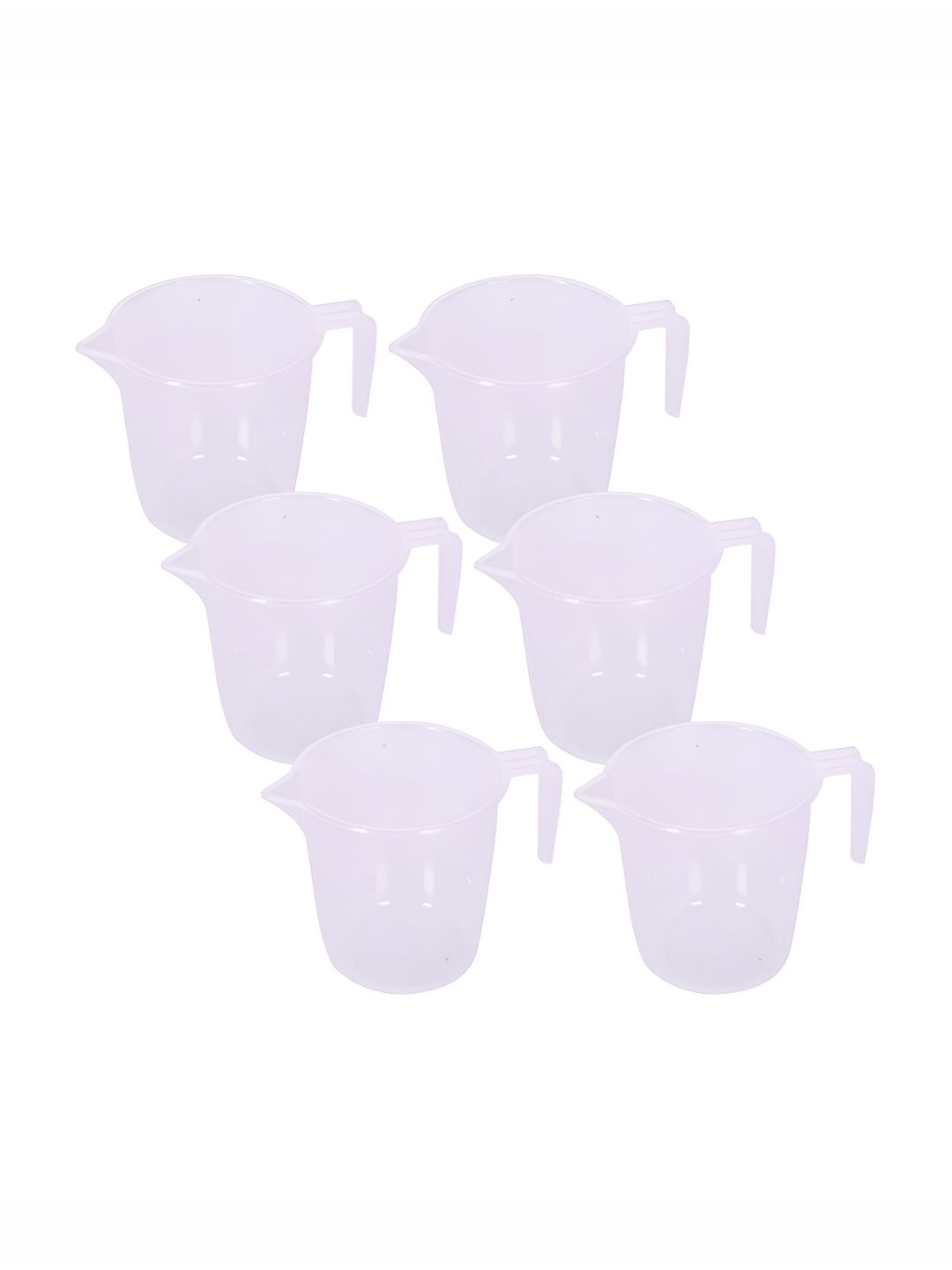 Kuber Industries Transparent 6 Pieces Bath Mugs 1L each