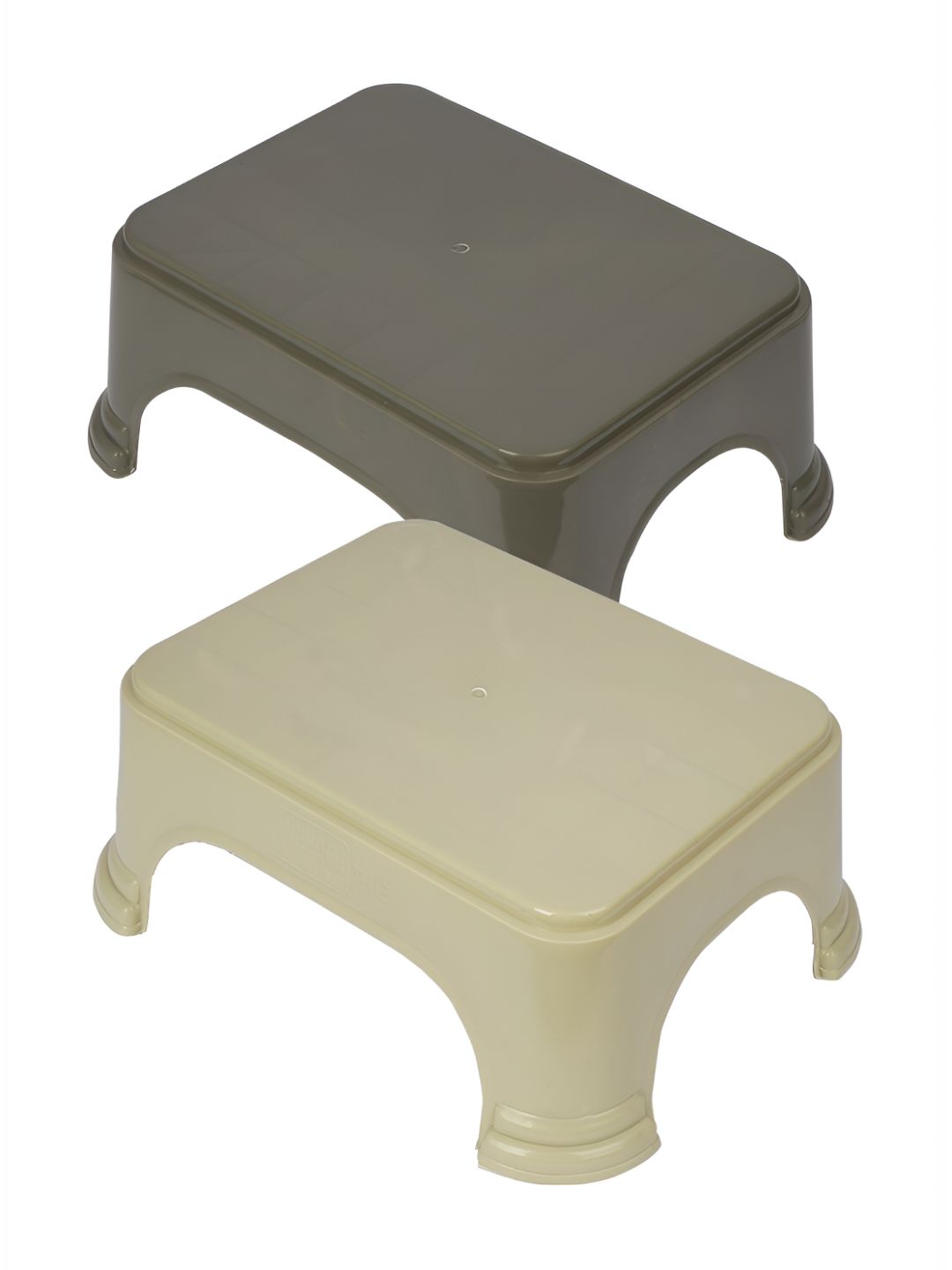 Kuber Industries Brown & Cream-Coloured 2 piece Solid Plastic Bath Accessories Set