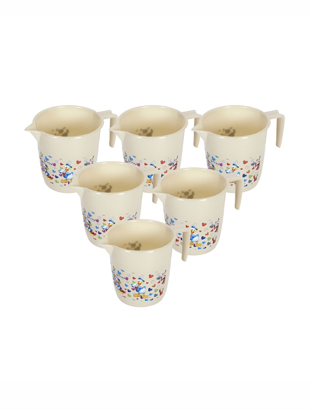 Kuber Industries Beige & Blue 6 Pieces Bath Mugs 1L each