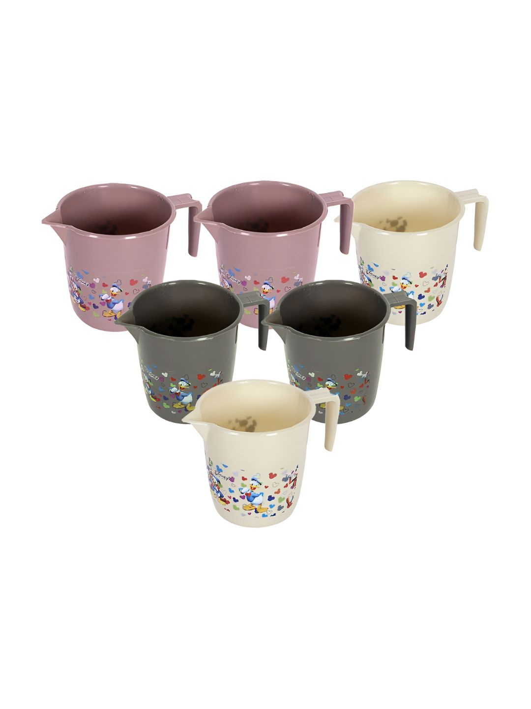 Kuber Industries Grey & Cream 6 Pieces Bath Mugs 1L each