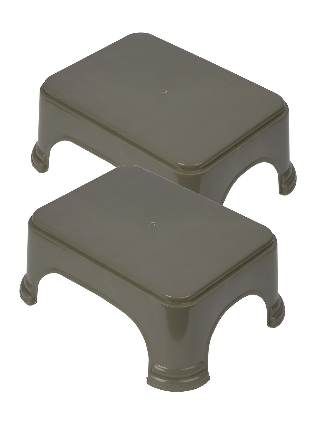 Kuber Industries Grey 2 piece Solid Plastic Bath Accessories Set