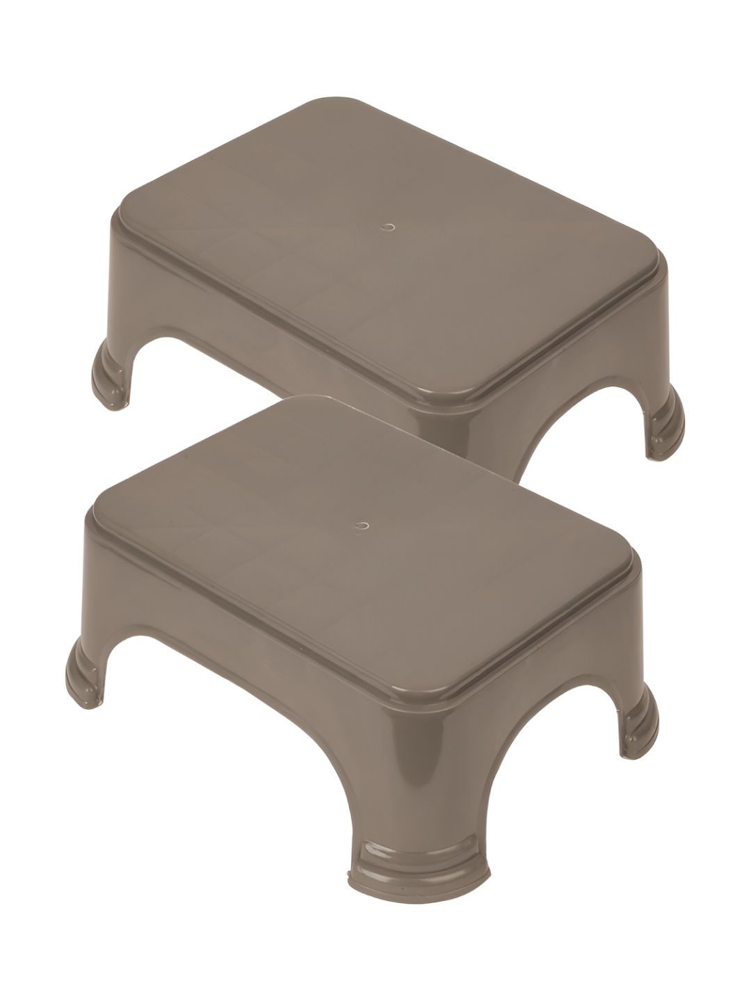 Kuber Industries Brown 2 piece Solid Plastic Bath Accessories Set