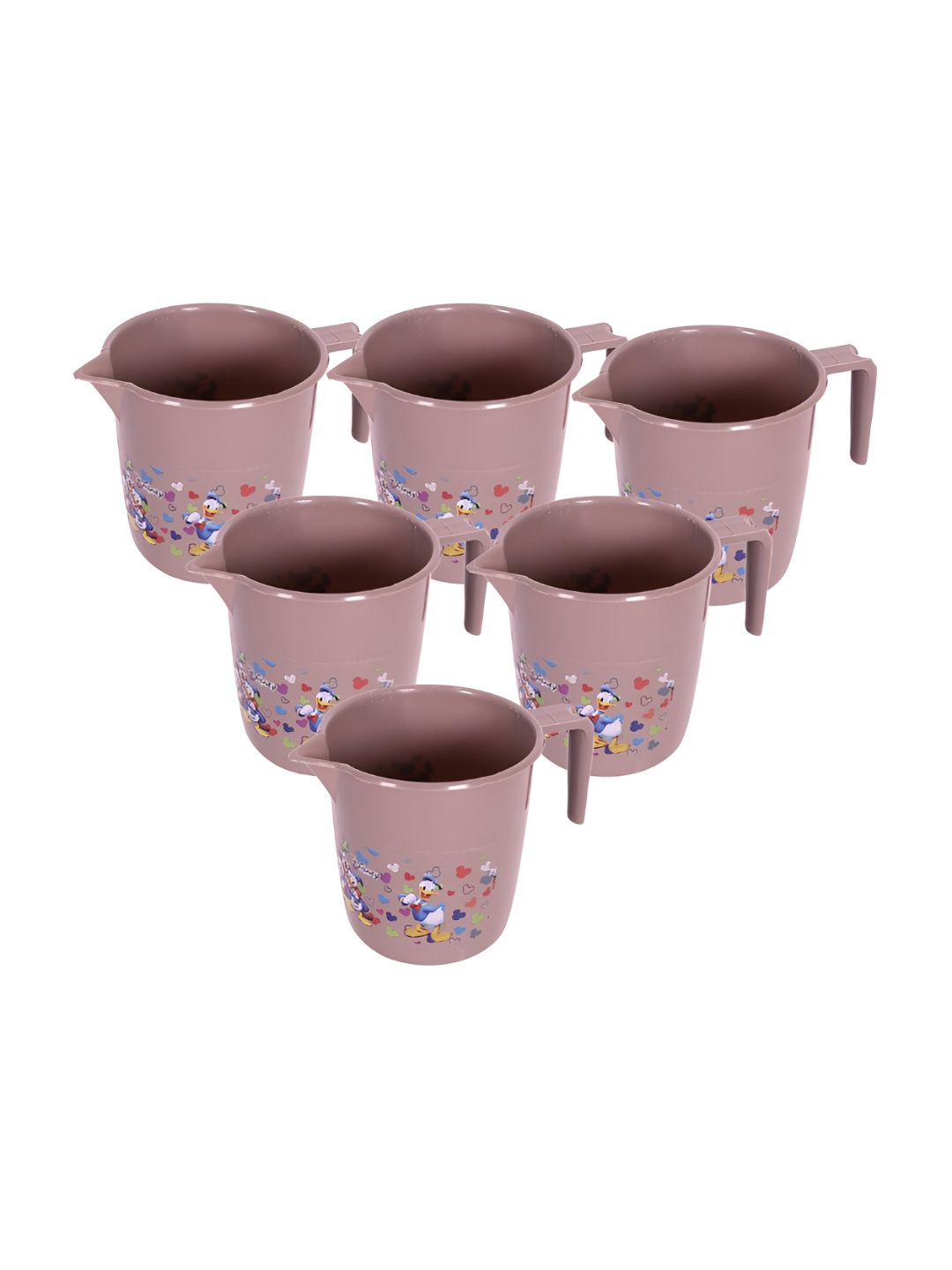 Kuber Industries Brown & Red 6 Pieces Bath Mugs 1L each
