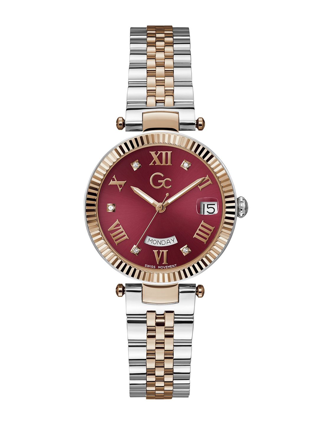 GC Guess Collection Round 34mm Red Dial Analog Women Watch - Z01017L3MF