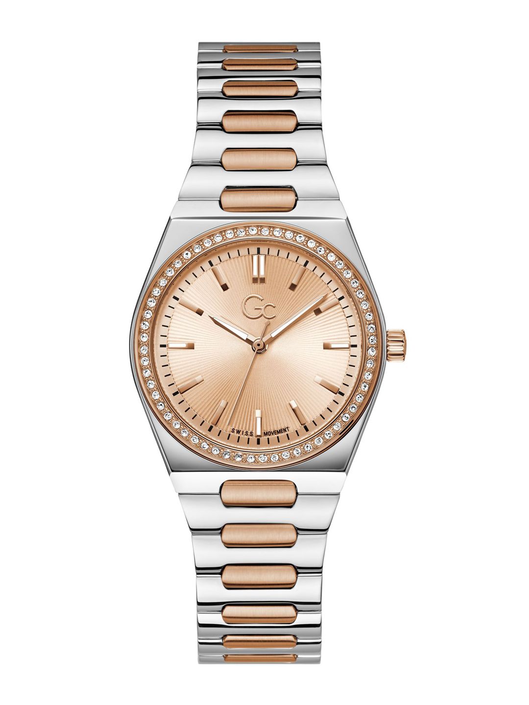 GC Guess Collection Round 34mm Rose Gold Dial Analog Women Watch - Z38003L3MF